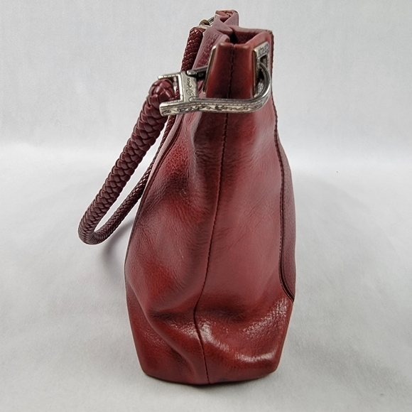 Brighton red braided handle leather shoulder bag w/ matching wallet - Picture 4 of 11